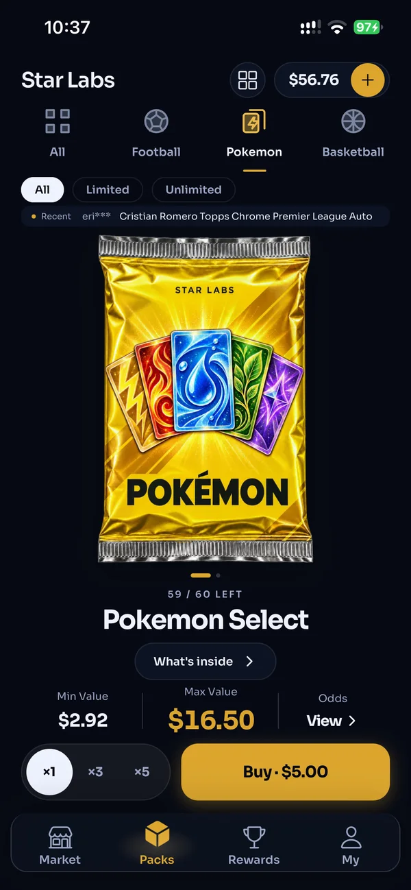 Open packs